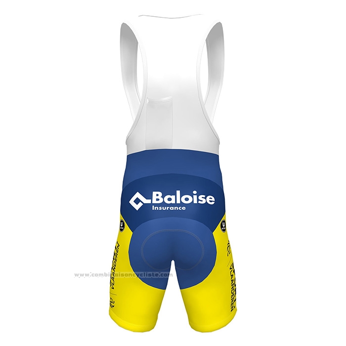 2022 Maillot Cyclisme Sport Vlaanderen-Baloise Bleu Jaune Manches Courtes et Cuissard